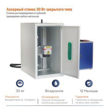 50 вт Лазерный по металлу гравировальный маркировочный станок закрытого типа 1287116654 фото